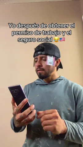 Yo después de obtener el permiso de trabajo y el seguro social 😂🇺🇸 #humor #comedia #Viral 