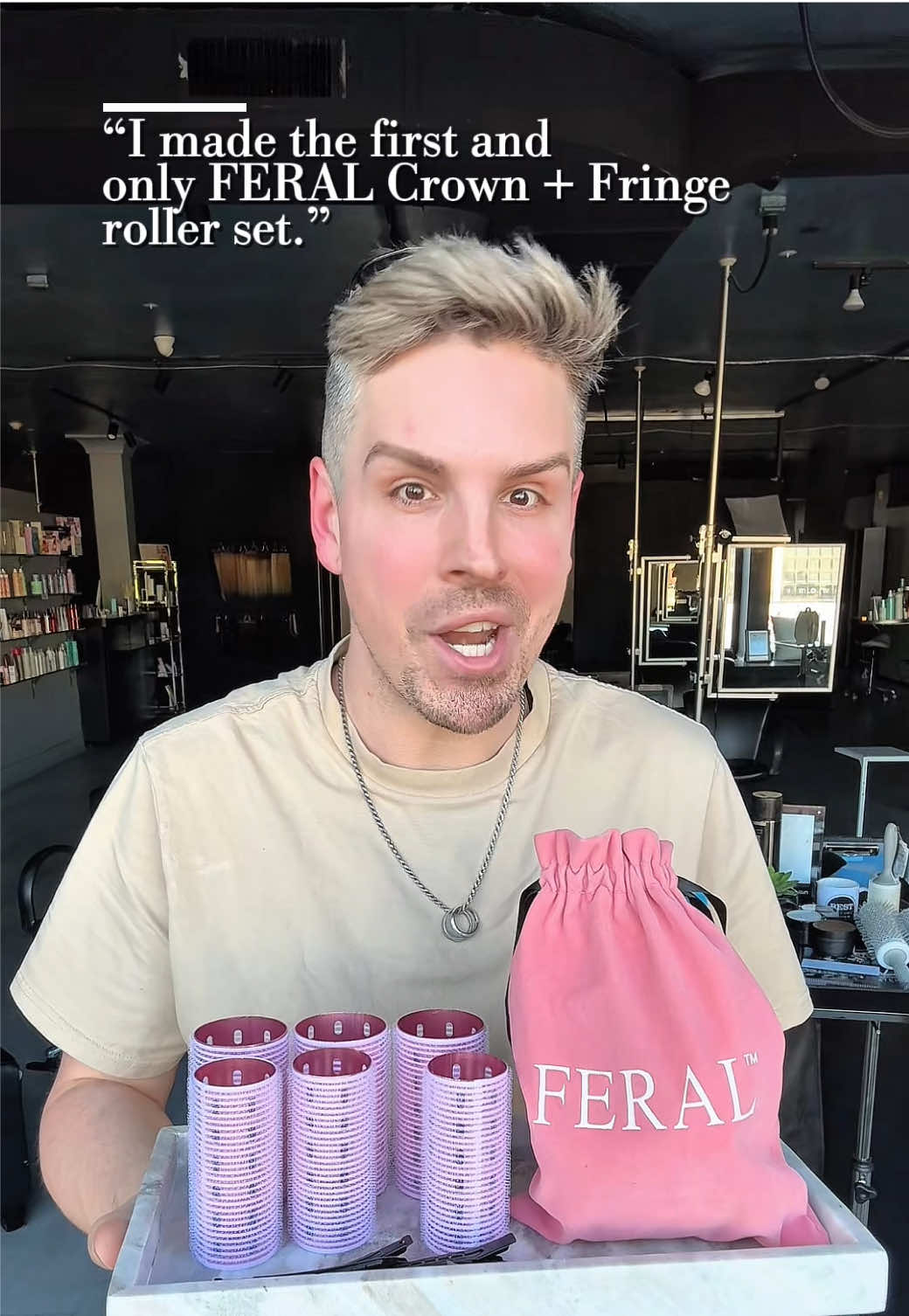I didn’t just get the first FERAL Crown + Fringe rollers — I MADE them. Pre-orders open Oct 15 🖤 Follow @FERAL™ so you don’t miss it. #FeralHairCo #CrownAndFringe #HairTok #VelcroRollers #PreOrder
