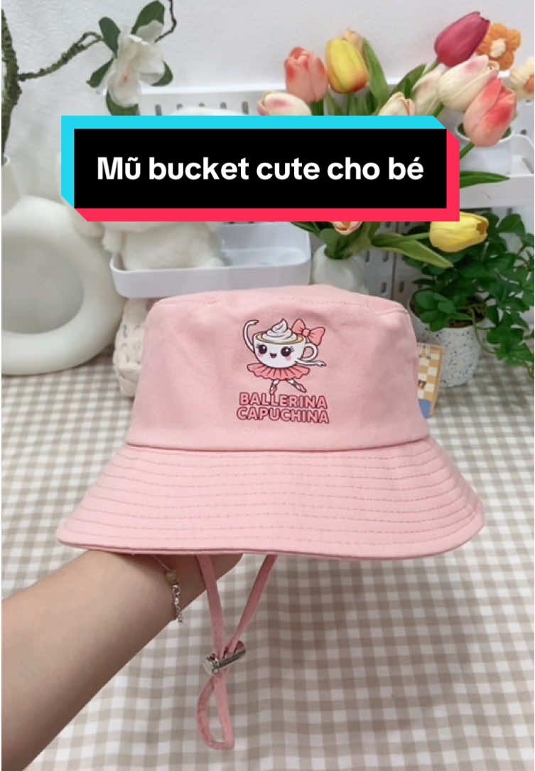Mũ bucket dễ thương cho bé hình Capuchina #muchobe #nontaibeo #mubucket #muchobetrai #muchobegai 