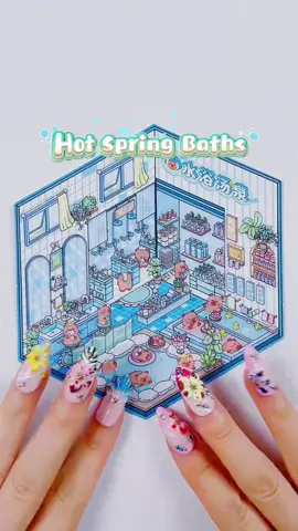 ASMR “Hot Spring Baths” — steam-kiss crinkle, bamboo-peel & soak-soft stick calm#asmr #relax #satysfying #DIY #stickers 
