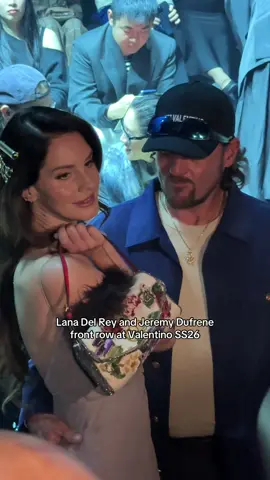 @Lana Del Rey and Jeremy Dufrene front row at the @Valentino SS26 show in Paris 🖤 #DazedFashionTV #TikTokFashion #PFW #LanaDelRey #Valentino 