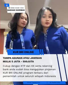 program terbaru dari pemerintah untuk meningkatkan pertumbuhan ekonomi khususnya  untuk pelaku usaha kecil menengah dan atas. KUR BRI ONLINE kini hadir ditengah masyarakat  buat kalian pelaku usaha mikro atau makro yang sedang membutuhkan pinjaman modal dengan bunga rendah silahkan ajukan sekarang juga  #KUR2025 #umkm2025 #umkmindonesia #bantuanpemerintah2025 #bichecking 