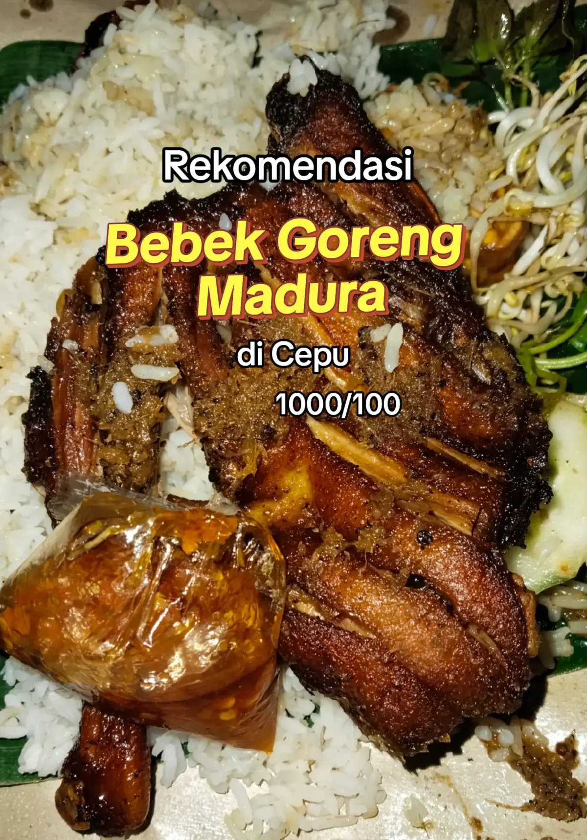 Ini bumbu hitam +sambalnya mantep banget Wajib dicoba ya #fyp #kulinercepu #jajanancepu #bebekcepu #bebekmaduracepu 