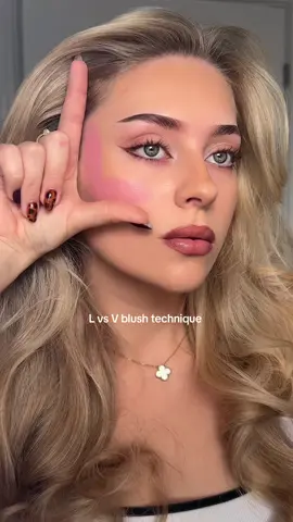 L vs V blush🎀 which do you prefer?  fuller or lifted face? ad  using: @NARS Cosmetics The Multiple in shade ‘swing’  @ILIA Beauty complexion brush  video inspo: @Melis Ekrem  #makeup #blush #hacks #makeuphacks #beautytips 