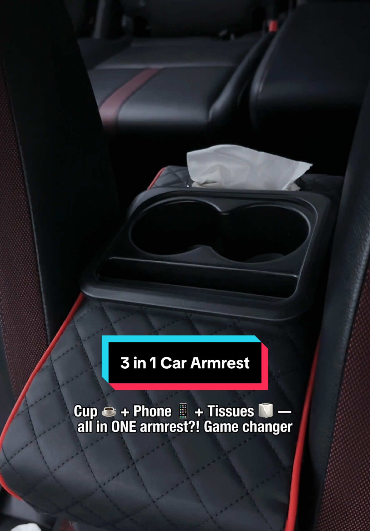 Cup ☕, phone 📱, tissues 🧻 — all in one armrest! The 3-in-1 car hack you didn’t know you needed 🚗💨  #cararmrest #3in1armrest #carorganizer #caraccessories #carmusthave 