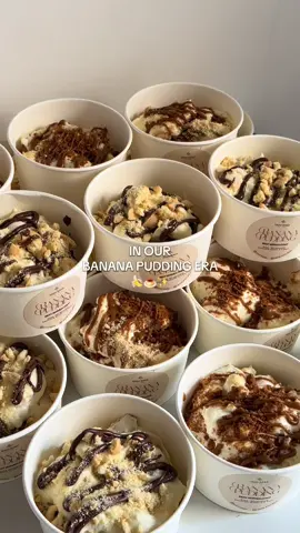Best banana pudding in town🫶🏻 Flavors:Original, Biscoff, Nutella See you next PO🥰 #cakebanyuwangi #dessertbanyuwangi #bananapudding #banyuwangifoodies #minichiffonbanyuwangi 