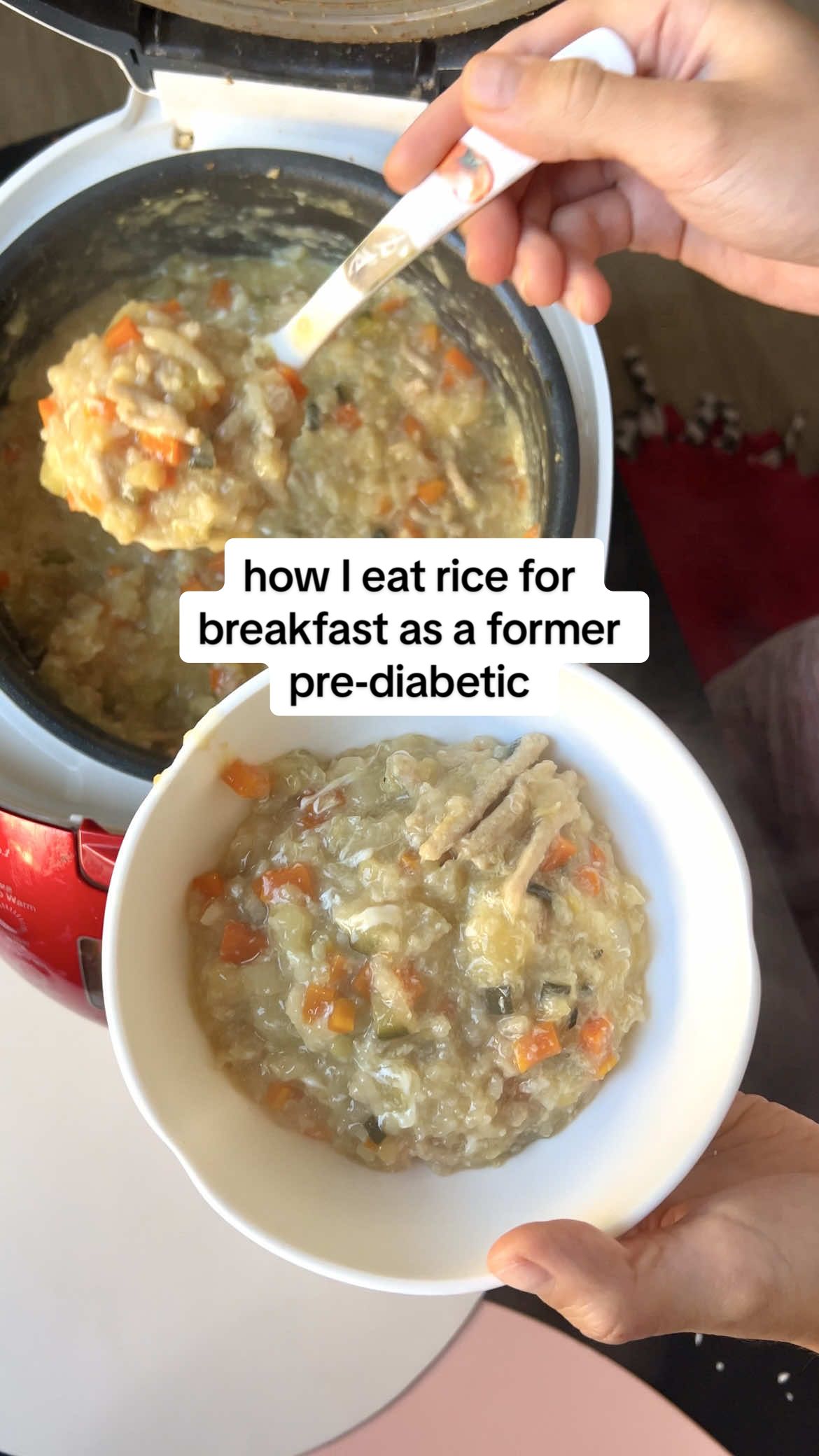 “You eat rice for breakfast?!” Yes, and often🤣 I loveee me a cozy, nourishing Korean juk (porridge) during the Fall and Winter🫶 #breakfastrecipe #prediabetes #bloodsugar #pcosdiet #EasyRecipe