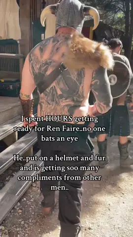 Kidding! We love it when Kings hype other Kings 🤴 Viking weekend was a success! He was made for this. 😍 #renaissance #renfaire #renfairetiktok #stl #viking 