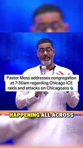“…We are living in a moment of authoritarianism in this nation… Faith Over Fear In Jesus’ Name”  Pastor Moss addresses congregation at 7:30am regarding Chicago ICE raids and attacks on Chicagoans 🗣️  Sound UP & ON ‼️ #chicago #ice #chicagoice #trump #usa