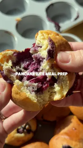 Protein Pancake Bites Makes 12 bites Ingredients - 2 cups protein pancake mix or pancake mix of choice - 1 cup blended cottage cheese, or plain greek yogurt  - 2 eggs - 1 cup milk - 1/4 cup maple syrup - 1 tsp vanilla extract - 1 cup fresh or frozen blueberries Instructions 1. Preheat oven to 350°F. Grease or line a 12-cup muffin tray. 2. In a large bowl, whisk together pancake mix, blended cottage cheese, eggs, milk, maple syrup, and vanilla until smooth. 3. Gently fold in the blueberries. 4. Divide batter evenly among the 12 muffin cups, filling about two-thirds full.  5. Bake for 18 to 22 minutes, until a toothpick comes out clean and tops are lightly golden. 6. Cool slightly before removing from the tray. Store in the fridge up to 4 days or freeze for longer. Reheat in the microwave or toaster oven.