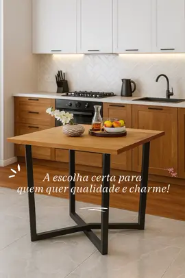 Mesa De Jantar 80x80 4 Lugares Valence Industrial Pés Em Aço Apartamento Compacta. #mesadejantar #shopee  #mesa4lugares #mesashopee  #mesamdf 