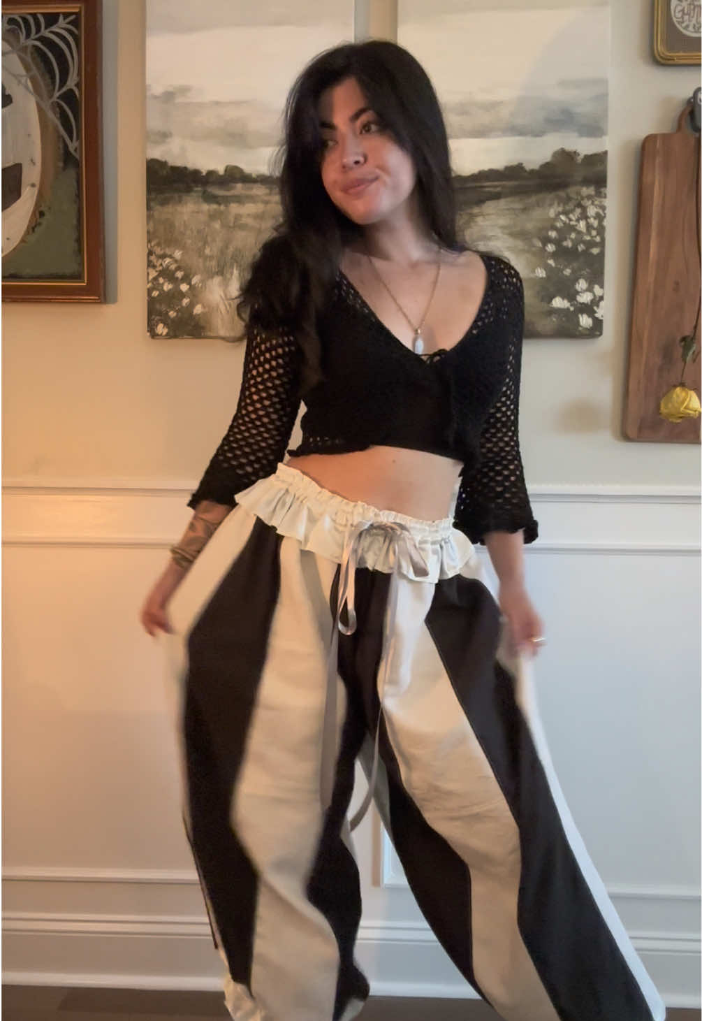 Today @ 6pm EST 🖤 Another pair of black&white and two more cuties ✨ Measurements can be found on my Instagram! #slowfashion #handmade #clowncore #goth #whimsical #vintage #bloomers #whimsygoth 