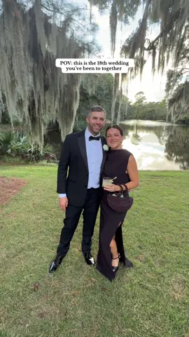 We counted on the way home and realized this was the 18th!!! Wild #weddingguestdress #blacktiewedding #wedding 