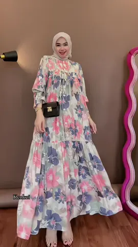 Motifnya cantik banget 🩵🩷🩵🩷🩵 #gamis #gamiscantik #gamiskekinian #gamislebaran 