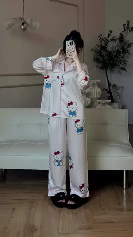 Siu mê pijama nhà này, chất lụa mịn mát #review #bongu #xh 