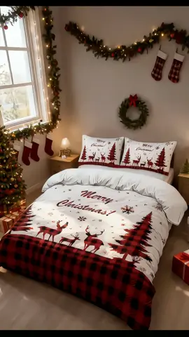 3PCS Merry Christmas bedding set #christmas 