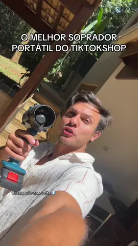 O melhor soprador do tiktokshop, nunca mais vou varrer meu quintal #soprador #sopradorportatil #sopradordefolhas #sopradorturbo 