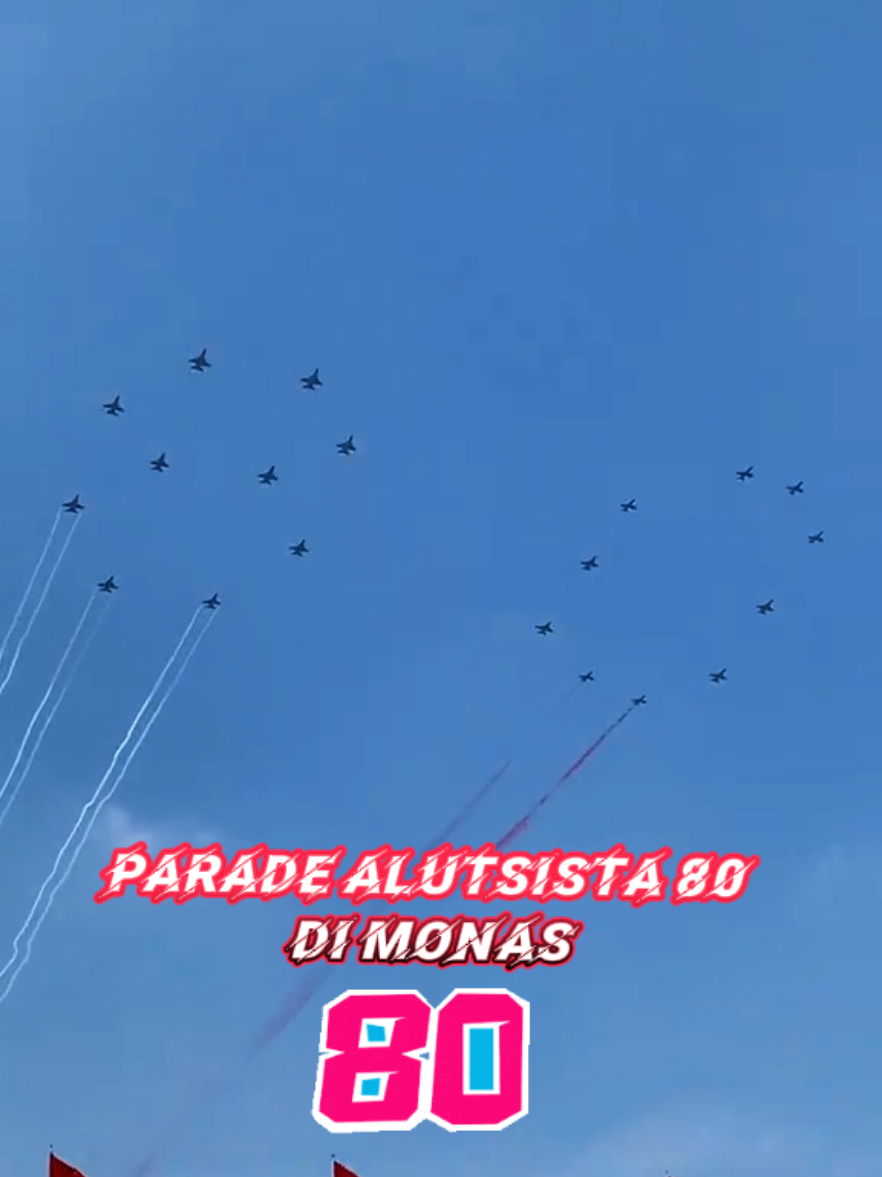 Parade Alutsista 80 di Monas, Pesawat Tempur melintas membentuk Angka 80 sesuai HUT TNI ke-80 🇮🇩  #tj_daily88 #huttni80 #alutsista #parade #pesawattempur 