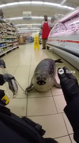 hungry seal gets arrested for stealing fish 😔🦭 #seal #ai