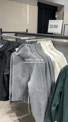 H&M man new in quarter zip sweaters for autumn winter #fyp #mensfashion #mensstyle 