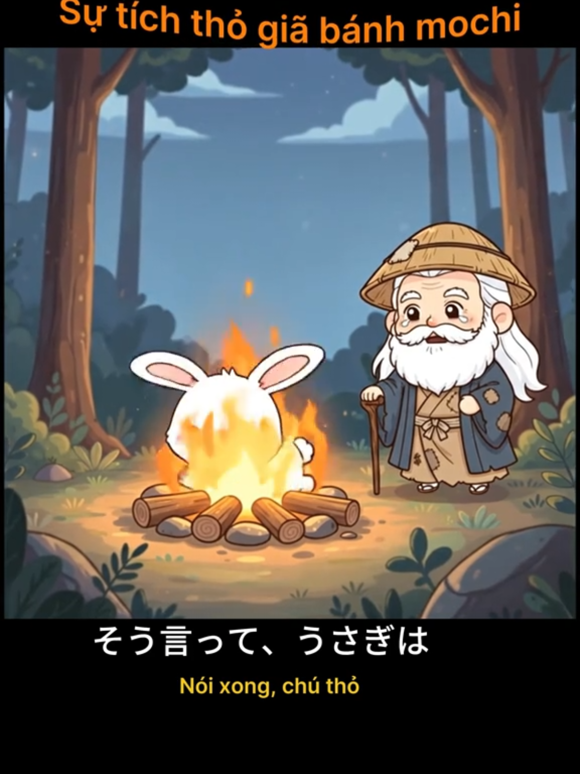 Sự tích thỏ trên mặt trăng 月のうさぎ Câu chuyện vì sao có thỏ trên mặt trăng Thỏ giã bánh mochi trên mặt trăng #hoctiengnhat #japanese #日本語 #trungthu #fyp