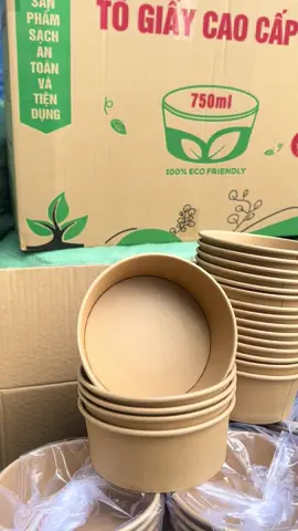 Sỉ 50 Tô Giấy Kraft kèm nắp đựng thực phẩm #togiaykraft #togiay750ml #xuhuong #thinhhanh #muahangtaitiktokshop 