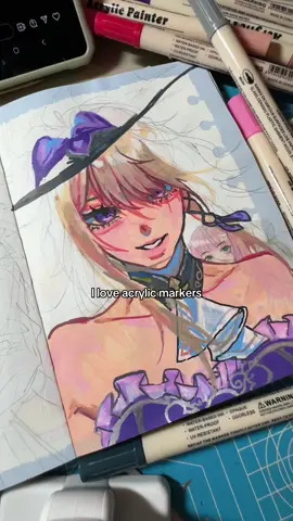 I dont think its obvious tbh  #herta #theherta #hsr #HonkaiStarRail #acrylicmarker 