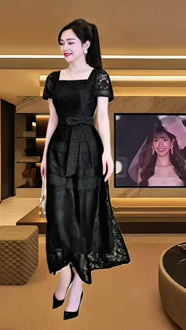 Váy thiết kế dáng dài thắt nơ eo #Thinhhanhtiktok #Xuhuongtiktok #Vay #vayxinh #Damxinh 