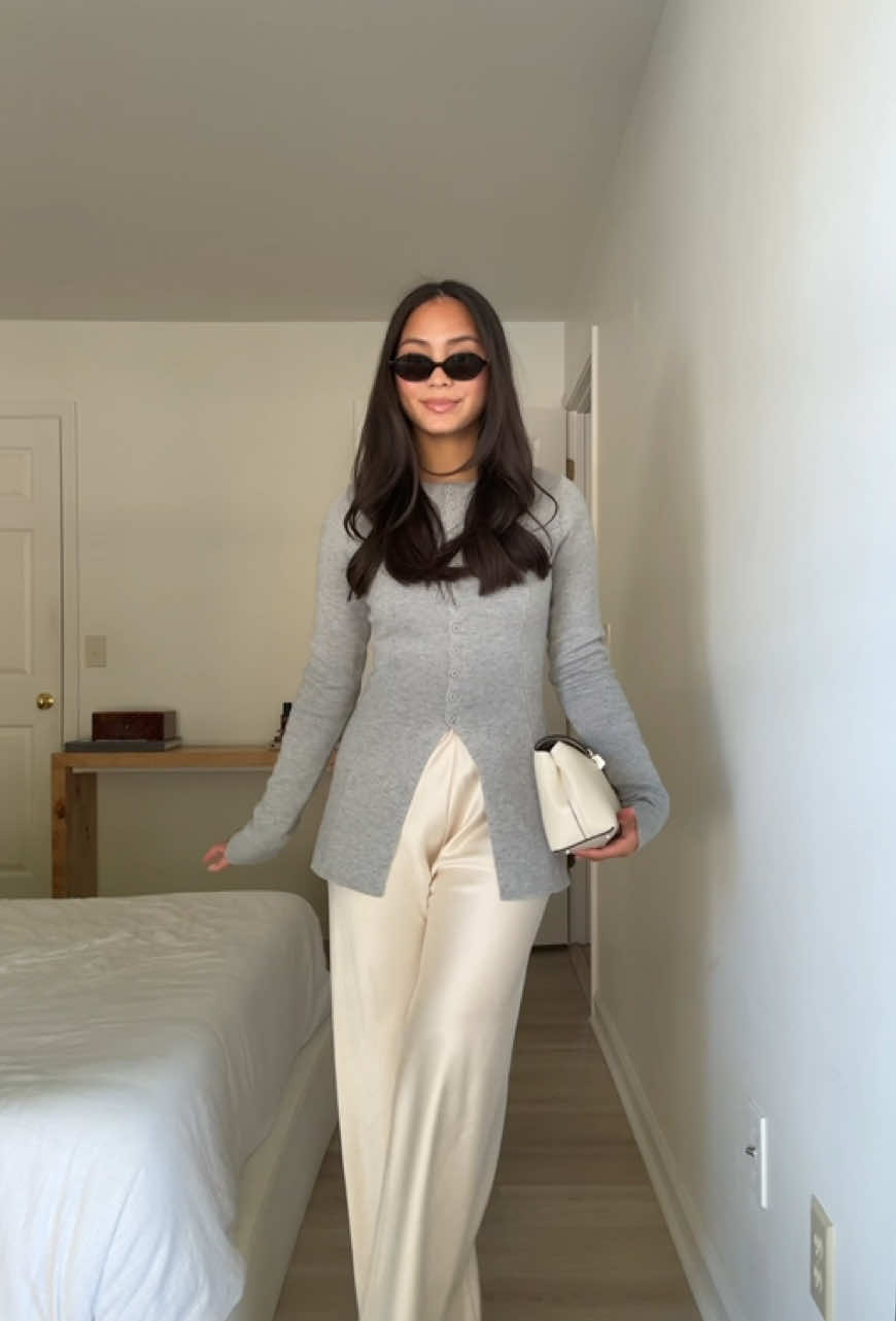 A simple Sunday! @ALIGNE @vince @TOTEME @Miu Miu  #falloutfits #wearealigne #vince #vincesatinpant #totemeclutch 