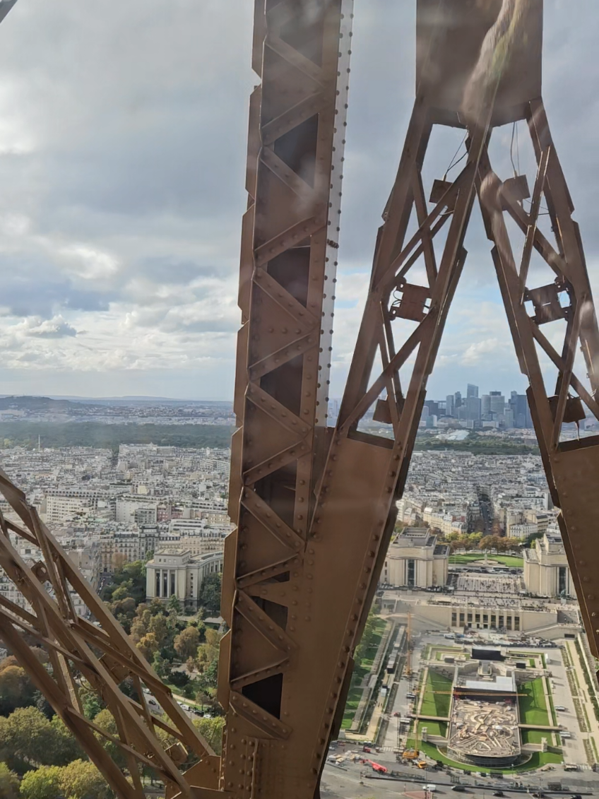 The lift to the top of the Eiffel Tower where we paid 50 euros for 2 glasses of champagne 😂 #eiffeltower #paris #france #disneylandparis #travel 
