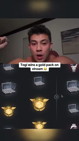 Togi wins a gold pack on stream 😂 #kickstreaming 
