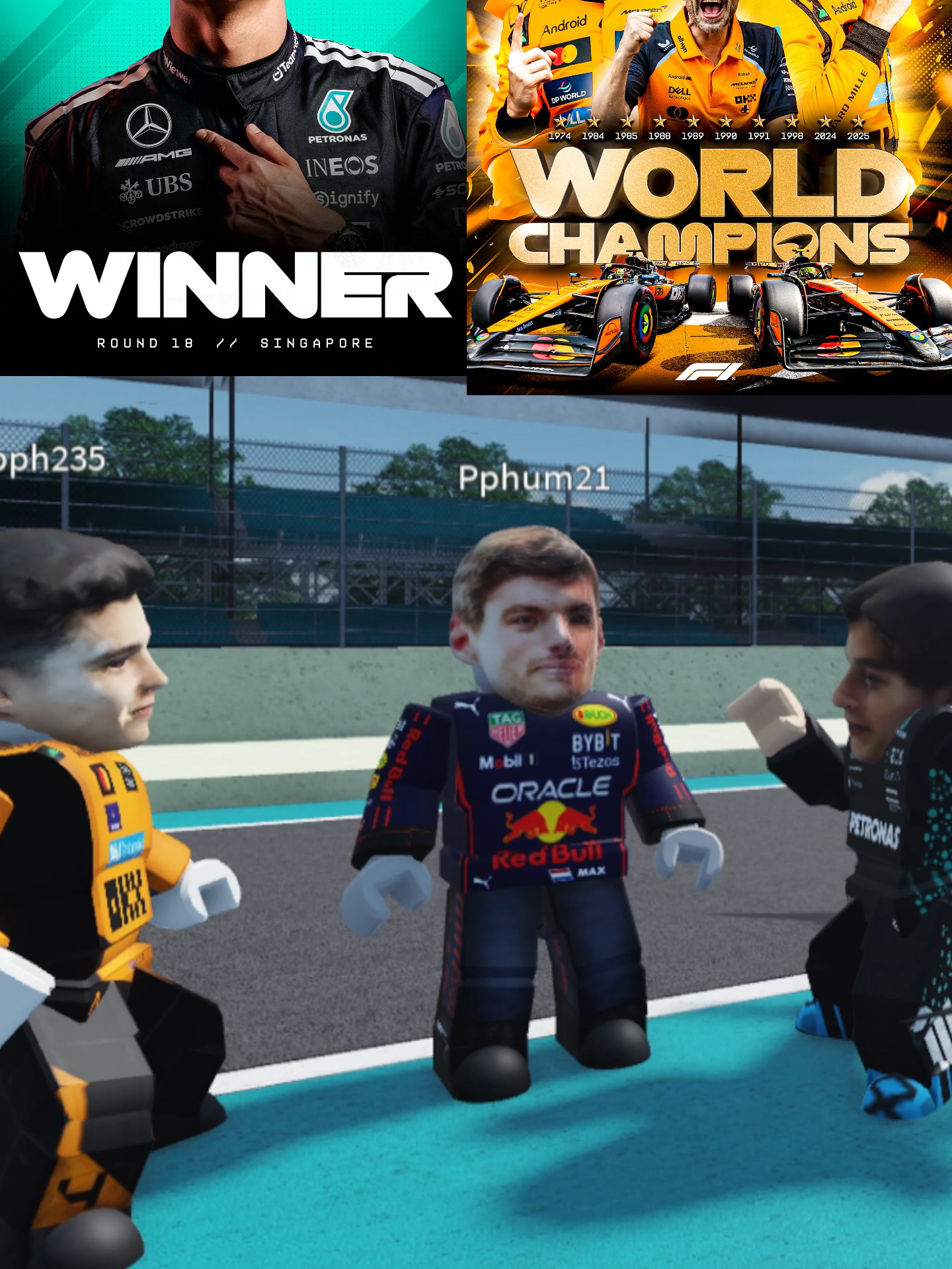 ได้แชมป์ฉลองกันหน่อยยย #f#fomula1 #f1 #meme #dance #roblox