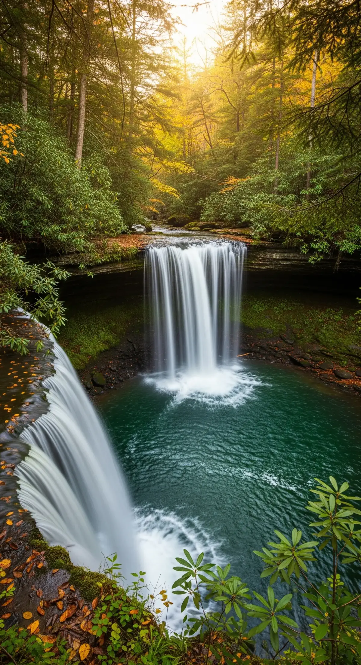 Can you feel the cool, misty air? #FallCreekFalls #Tennessee #Forest #Waterfall #Fyp 