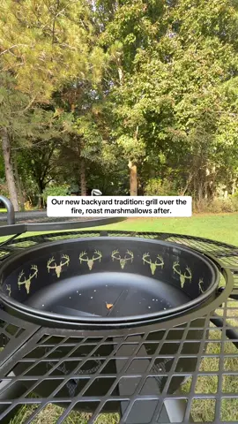 Dinner and s’mores all in one spot 🔥 We cooked our meal right over this bonfire pit with a cooking grate and finished the night roasting marshmallows under the stars. The perfect outdoor fire pit for backyard gatherings, family nights, and cozy fall evenings. If you’ve been looking for a multi-use fire pit for cooking and warmth, this one’s a must-have. #bonfirepit #outdoorfirepit #backyardideas #tiktokshopcreatorpicks  #tiktokshopfalldealsforyou  