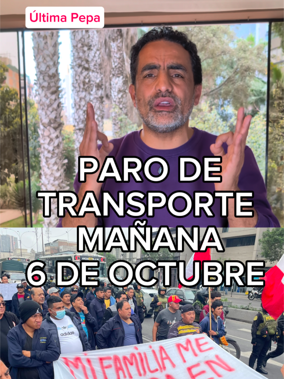 Paro de transporte mañana, luego que otro chofer, Daniel Sedano Alfonso fue alcanzado por la inseguridad, las principales empresas de transporte, entre ellos Los Chinos Nueva América, Santa Catalin, Huáscar, Lipetsa apagarán sus motores este 6 de octubre. 