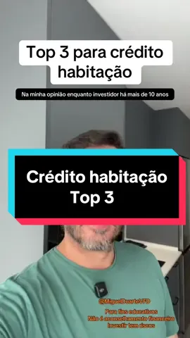 Este é o top 3 para crédito habitação para outubro de 2025.  3. ActivoBank que continua com a promoção do spread 2. Bankinter que TE da ate 2000€ para pagamento das mensalidades 3. Agarrar nessas poupanças e investir em ETF ou ativos que façam o Dinheiro crescer.  Sempre tendo em atencao que investir tem riscos e deves estudar os investimentos antes de alocares Dinheiro aos mesmos