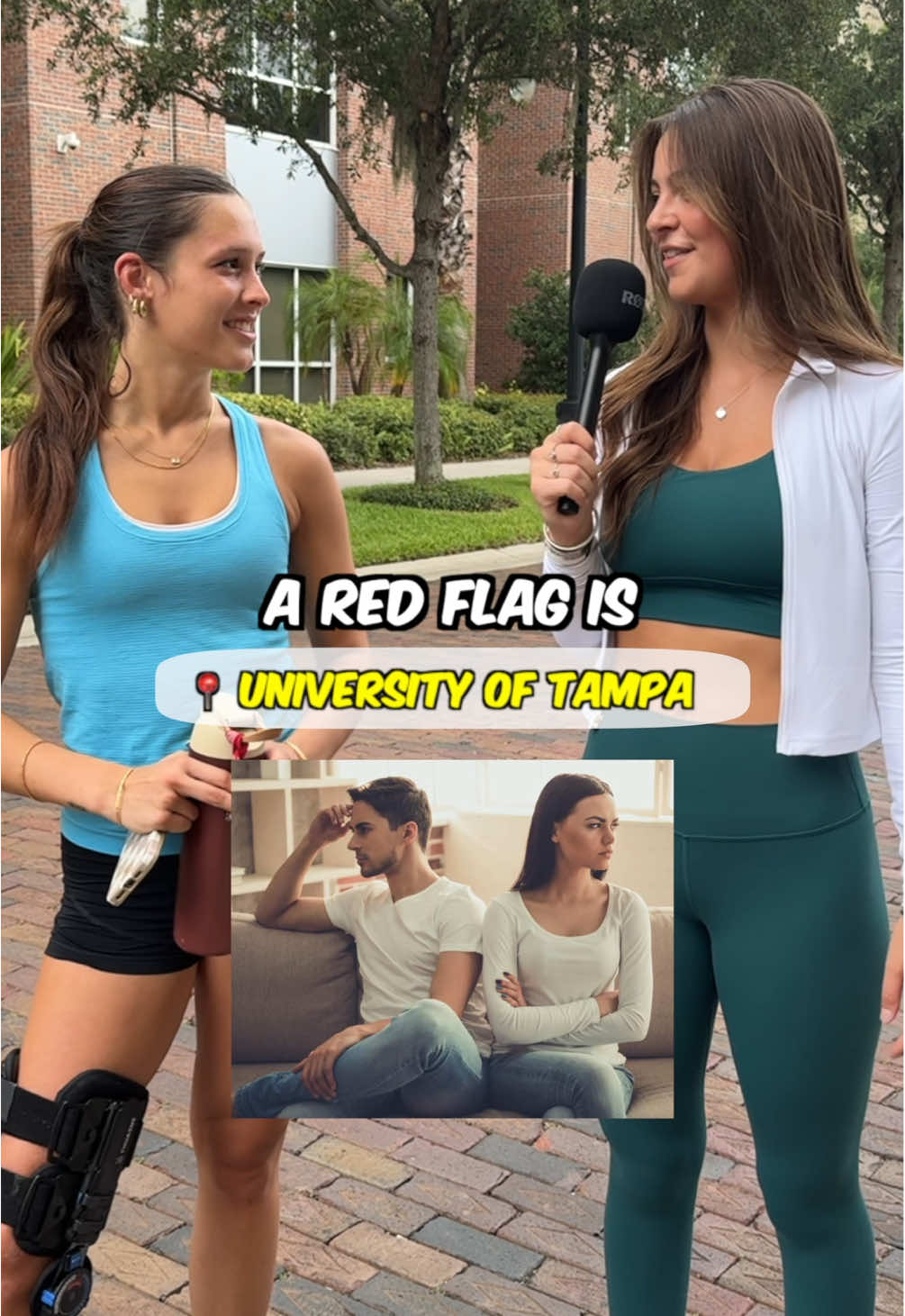 Replying to @visitourmedia What’s a red flag & green flag in a guy? Follow us for Part 3! @marianna.banco x Visitour 💯 #college #dating #redflag #utampa 