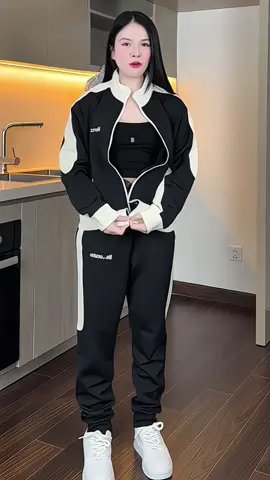 Bộ quần áo thu đông nam nữ AMYCHY kéo khóa cổ cao vải nỉ hai da dầy dặn, ấm áp#dobonam #bothudong #thoitrang #xuhuong 