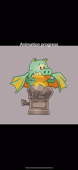 Frame by frame animation of a flying pig for our game Cal & Bomba #indiedev #indiegames #animation #framebyframe #gargoyle 