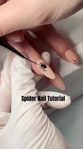 Spider Nail Tutorial 🕷️🕸️ #nails #nailsart #nailstoronto #nailsmississauga #nailsoftiktok 