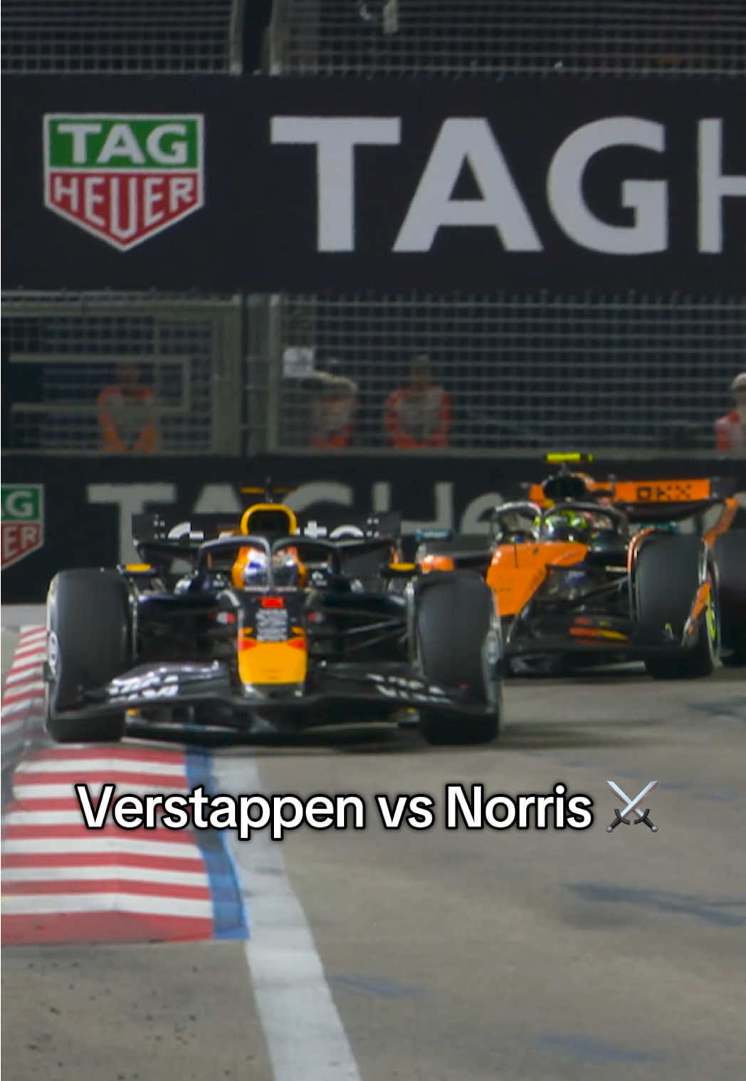 max was defending for his life out there 😅 #f1 #singaporegp #maxverstappen #landonorris 