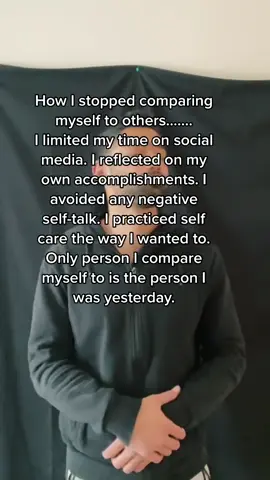 This is how I stopped comparing myself to others. The only person I measure against now is who I was yesterday. #MentalHealth #LifeAdvice #SelfCare #wellbeing #motivationalvideos