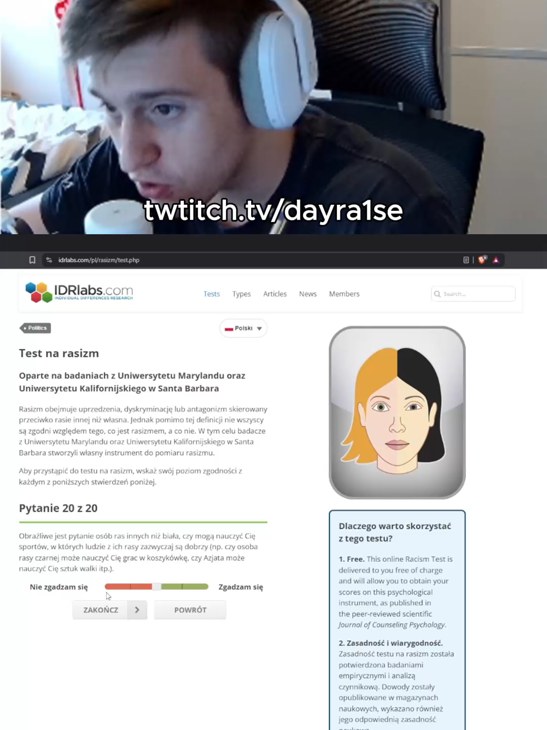test na rasizm #twitch #dayra1se #fyp #dlacb #poland🇵🇱 #polska🇵🇱 #ttv #fyppp #eft #tarkov #escapefromtarkov #gtav #chaosmod #tarkovclips #gryzwidzami