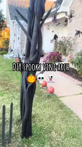 This spooky vine arch is a favorite at Halloween! I’m still so proud of this creation! ☺️🎃 #halloweenlook #diyhalloween #halloween #spookyseason #spookyvibes 