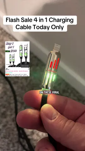 4 in 1 Fast Charging Cable on Flash Sale BOGO Free Shipping. Don’t miss this deal on the viral 4 in 1 Charging Cables.#4in1chargingcable #fastcharchingcable #chargingcable #chargingcable4in1 #flashsale 