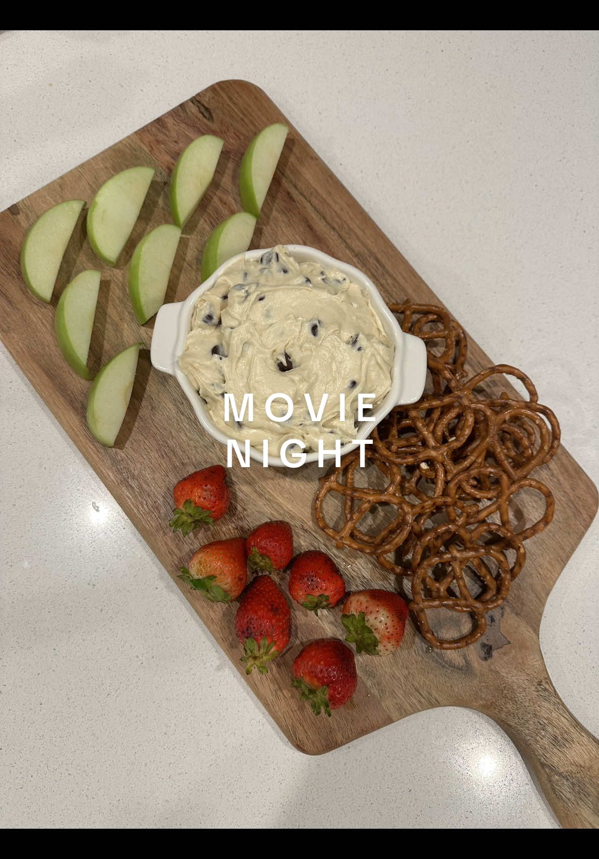 this chocolate chip cheesecake dip was so delicious & the perfect dip for movie night 🍪 #movienight #movie #halloween #datenight #halloweenmovie                                      Ingredients:                                               1 stick of unsalted butter  1 pack of cream cheese  1/2 cup chocolate chips  1 tbsp vanilla extract  1/2 cup powdered sugar  1/4 cup brown sugar 