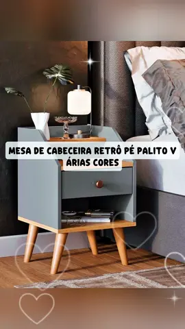 mesa de cabeceira retrô pé palito várias cores  🆔 SHOPEE: ATJ-LGW-YNV #quarto #decoracao #mesaretro #mesadecabeceira 