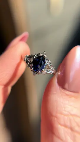 Briar moon with a pear lab blue sapphire #engagementring #pearengagementring #uniqueengagementrings 