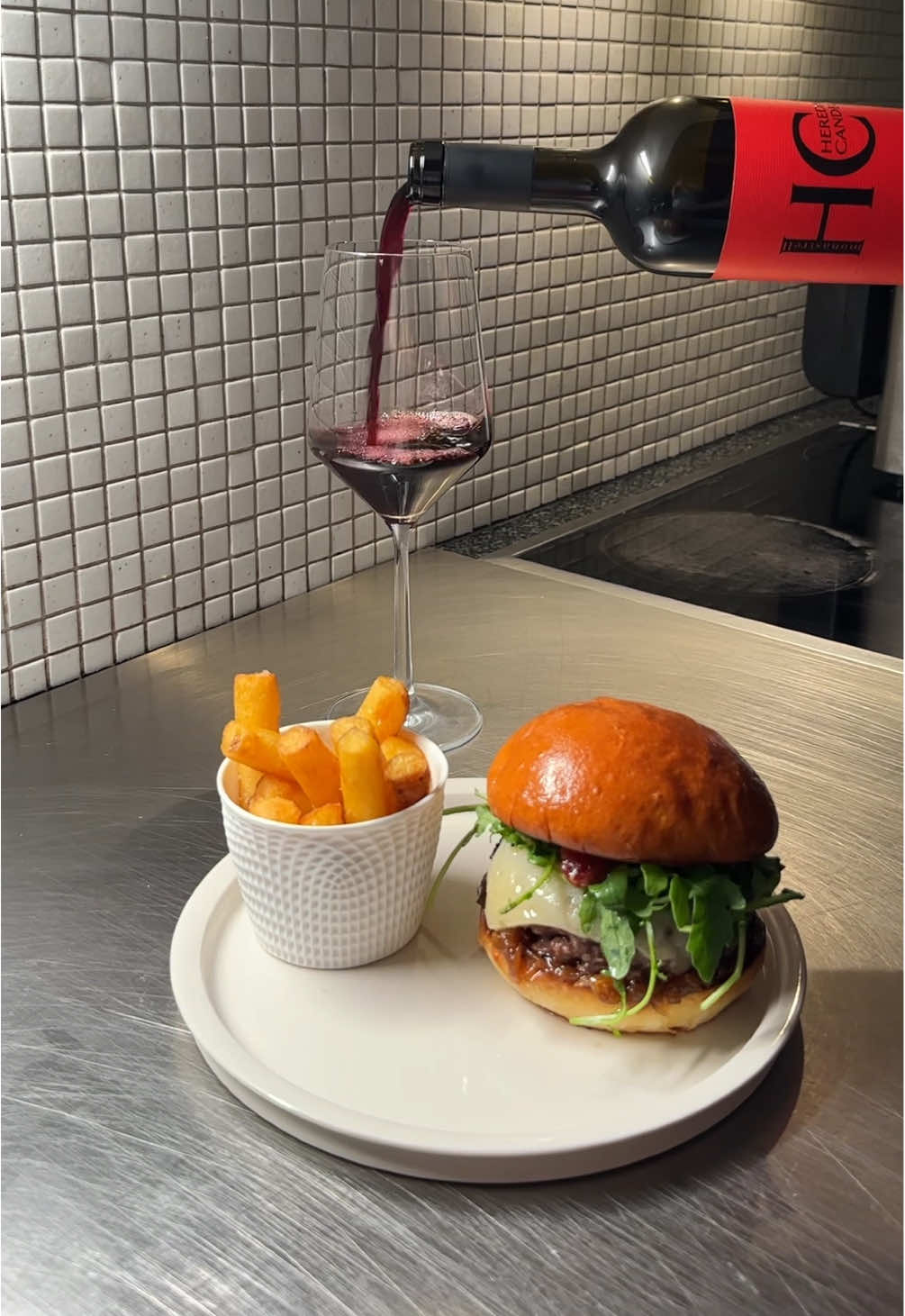 ASMR Burger & Tart #burger #fries #cheese  Recipe link in bio.