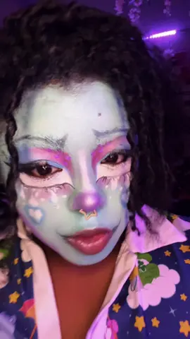 This is the only video of this makeup look I did with a friend.🤣🌷 #fyp #poc #clownmakeup 